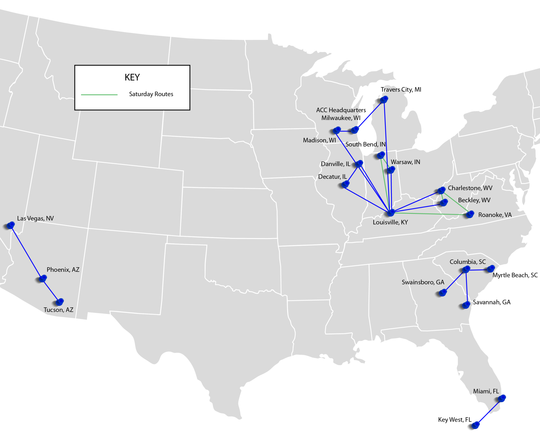 Scheduled Routes - Air Cargo Carriers, LLC